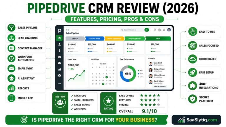 Pipedrive CRM Review 2026: Features, Pricing, Pros & Cons